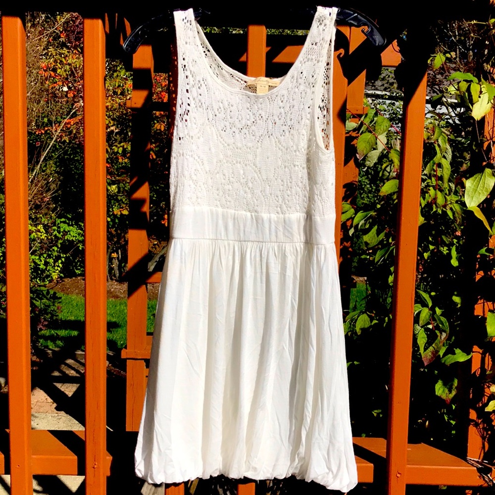 White Lace Top Dress
